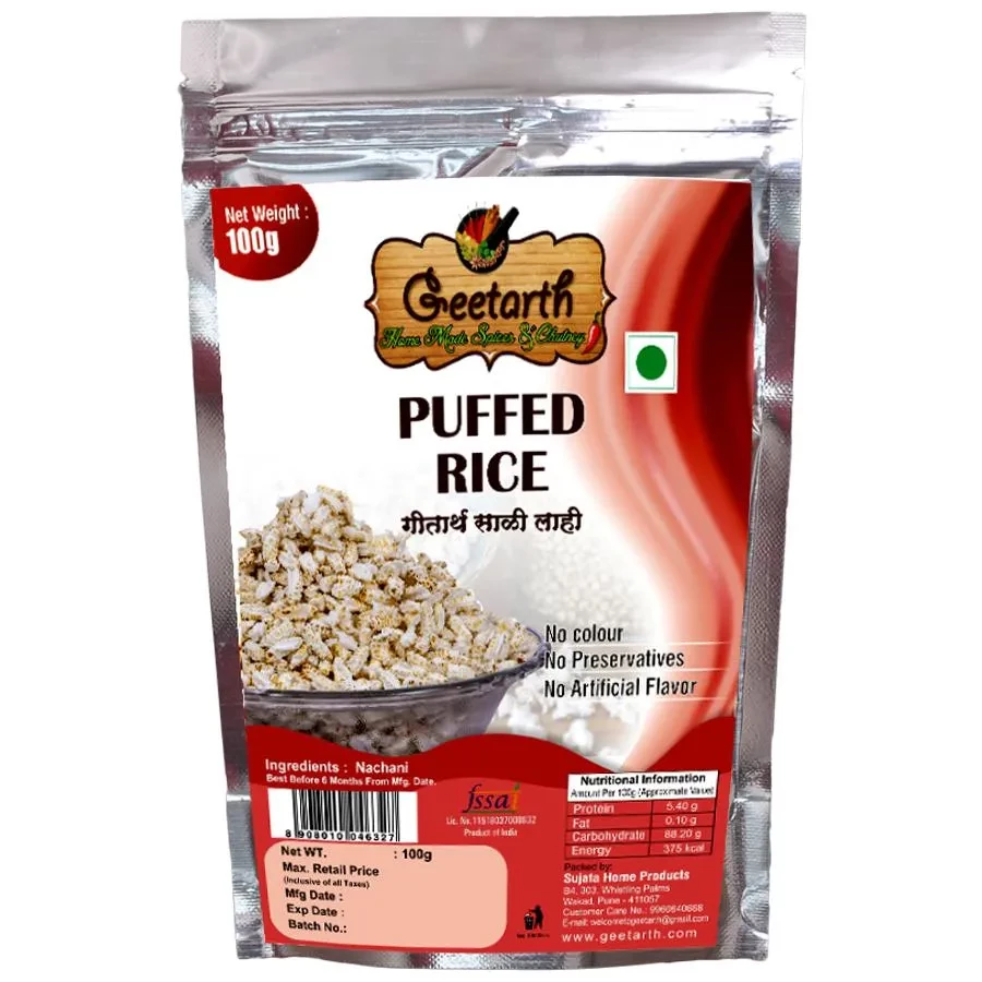 GEETARTH Roasted Rice Puff - Crunchy Healthy Snack, No Preservatives Or Artificial Ingredients, 100g Pouch-1.webp